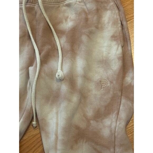Victoria Secret Pink Hoodie Jogger Set Stucco Beige Cloudy Tie Dye M - Picture 6 of 9